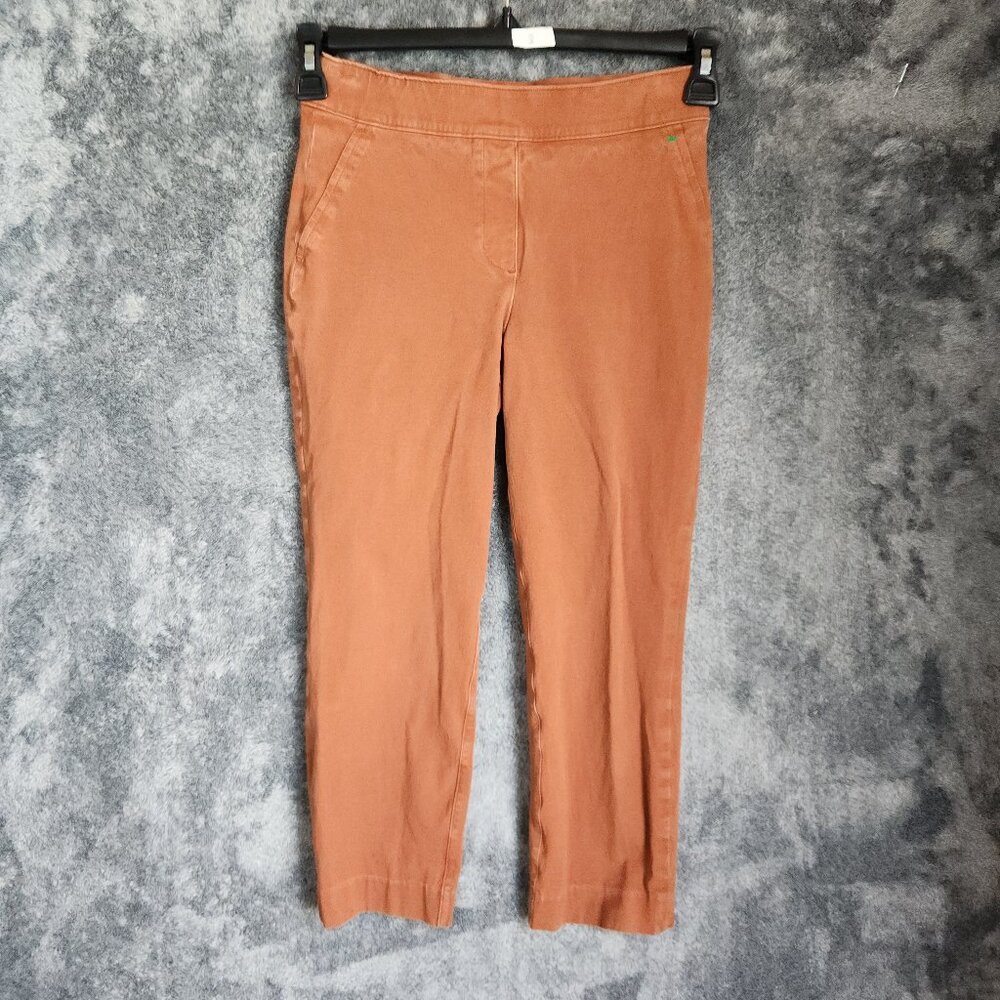 Spanx On The Go Cropped Straight Pants Women’s S Brown High Rise Stretch Capri - Picture 1 of 10